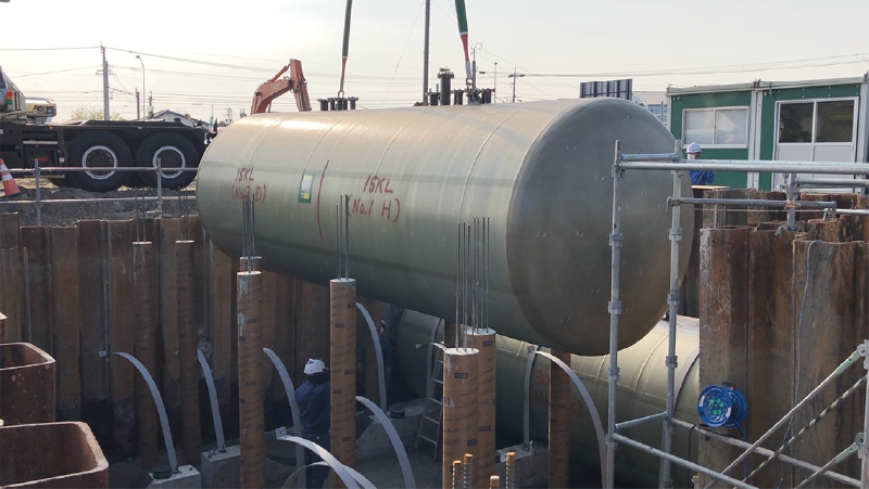 熊本　ヤハラ製缶　矢原製缶　宇城市　地下　地上タンク　ヘリポート　配管